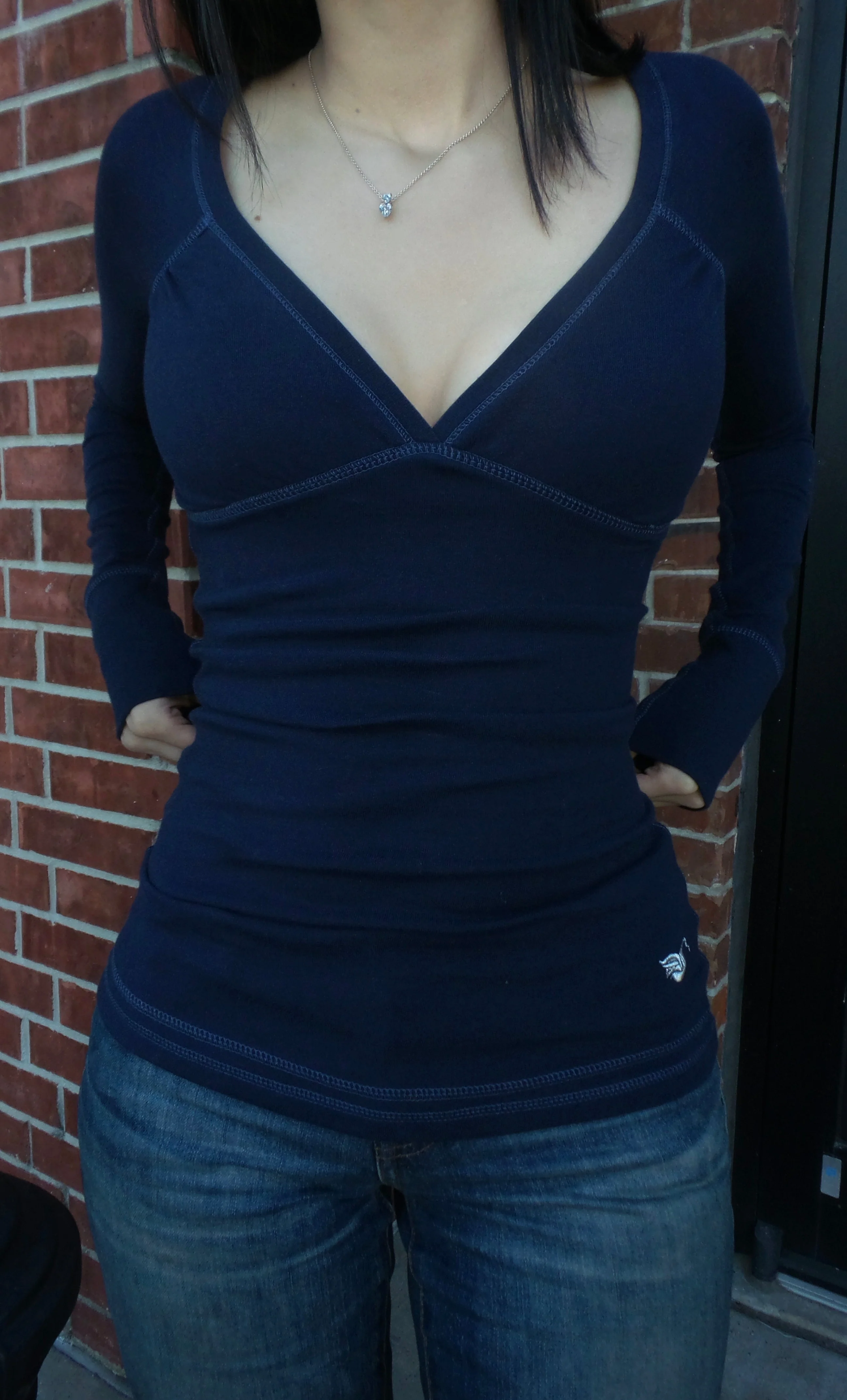 Navy 2000s Long Sleeve Top - Image 3